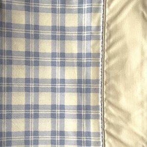 NEW Laura Ashely Hampton Quartet Light Blue Plaid Twin Sheet Vintage
